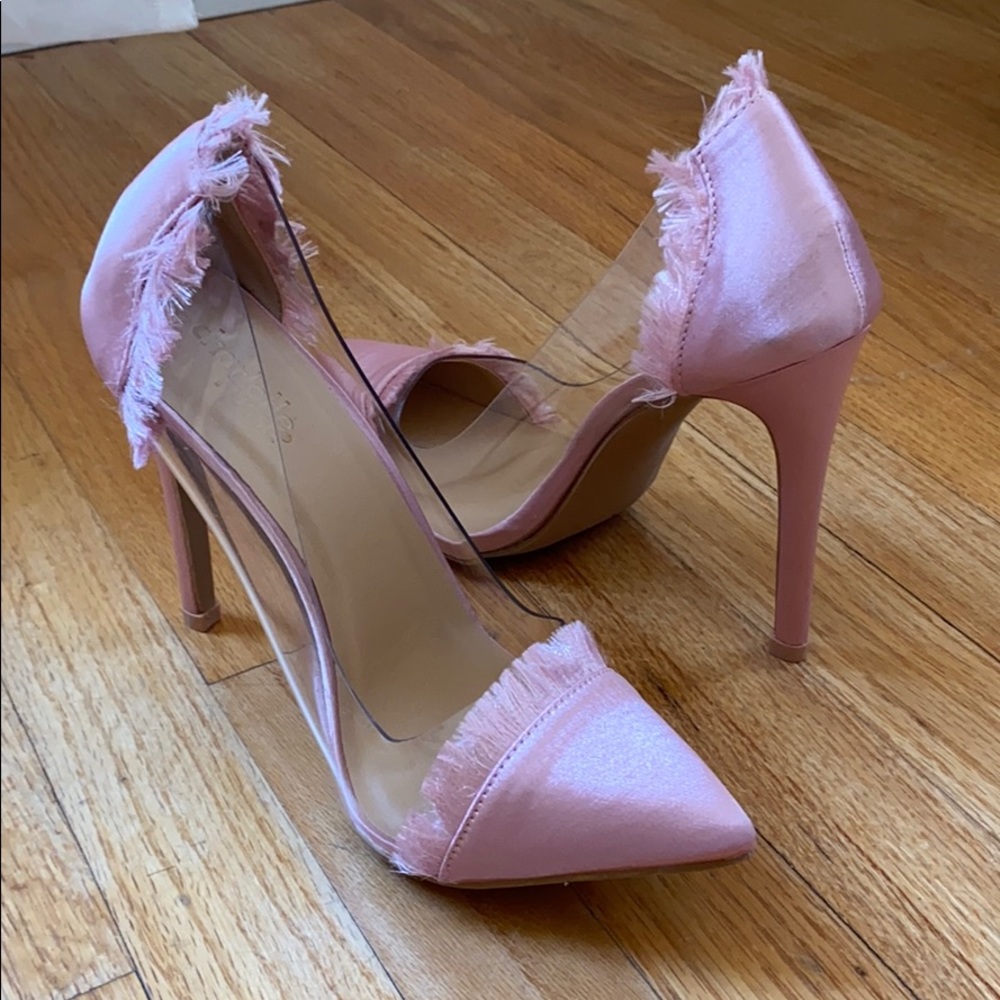 PINK AND CLEAR HEELS
